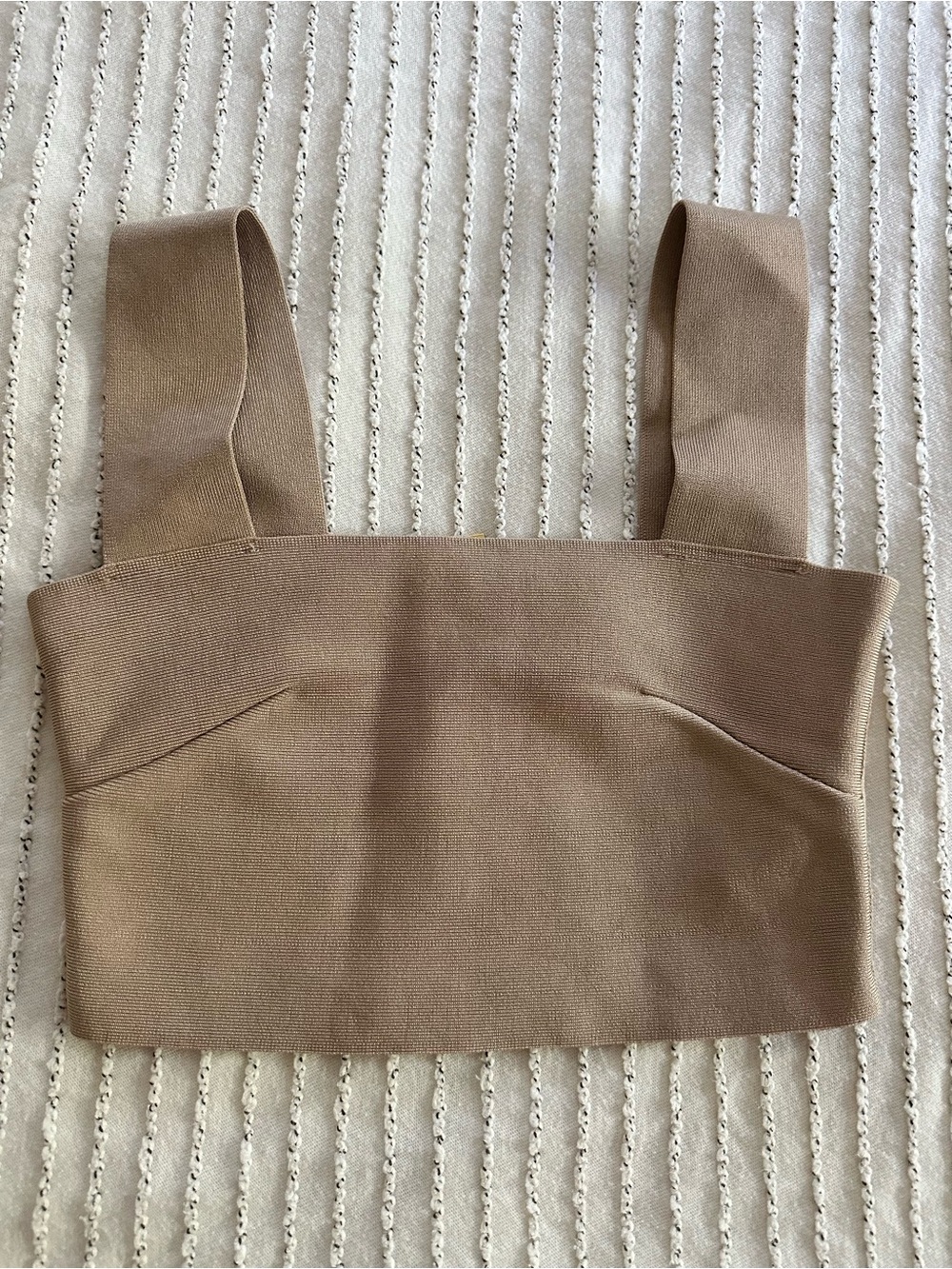 Babaton Taupe Wide-Strap Cropped Tank